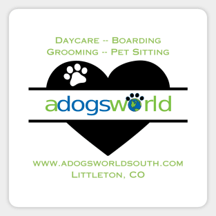 A Dog's World - Heart Logo - Daycare Boarding Grooming Pet Sitting Magnet